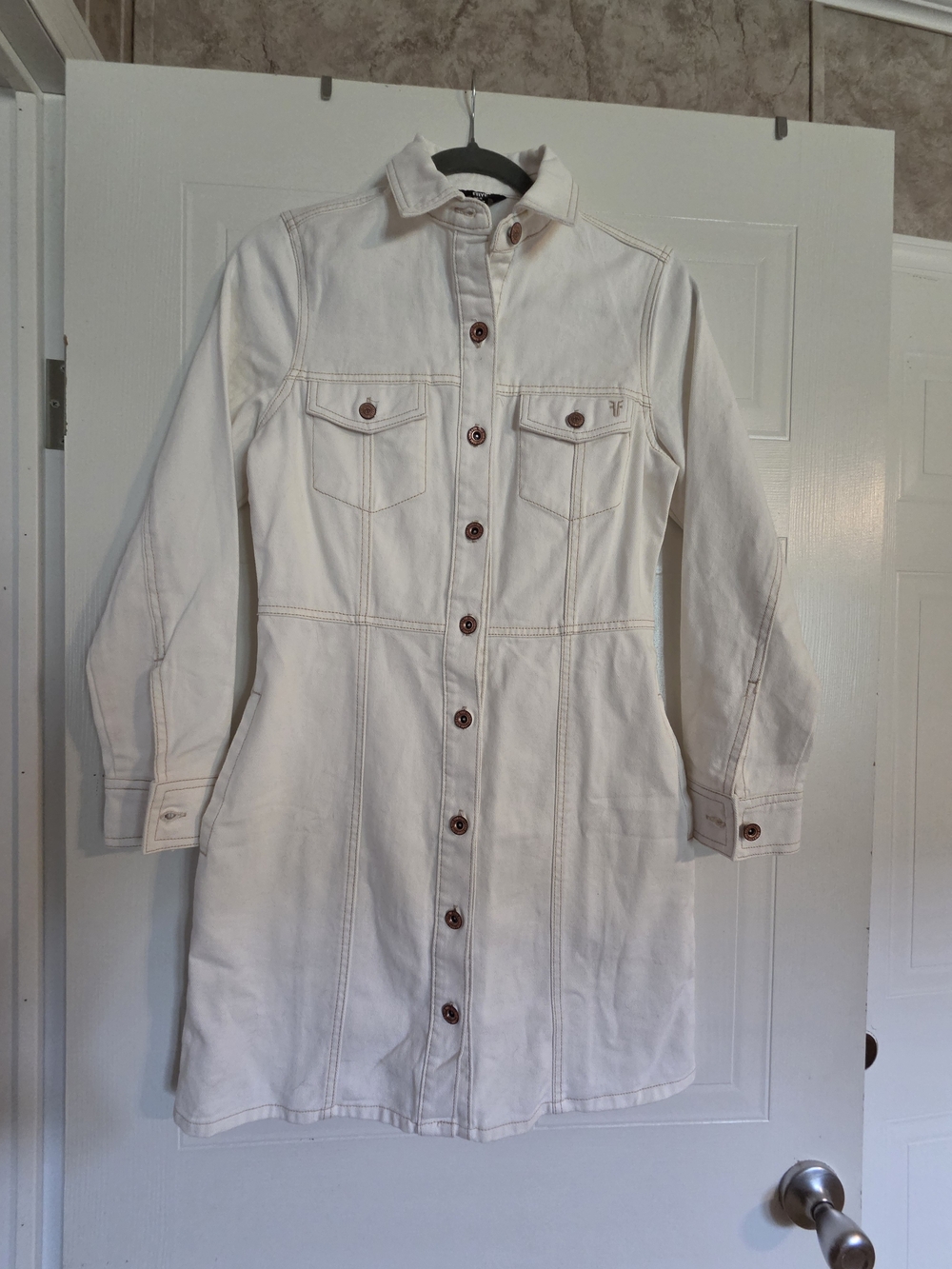 Frye White Button-Front Dress